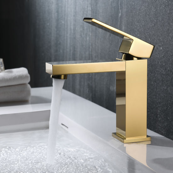 Gold Color Bathroom Faucet, Lavatory Faucet in Gold Color