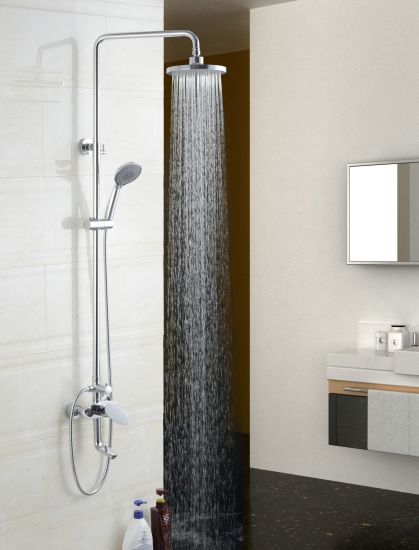 Air Injection Technology Brushed Chrome Shower Faucet Set for Bathroom
