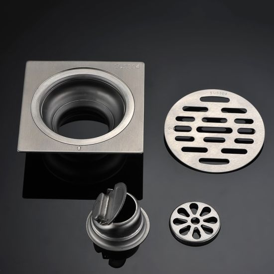 Factory Directly Sales 100*100 mm Square Bathroom and Kitchen 304 Stainless Steel Floor Drain