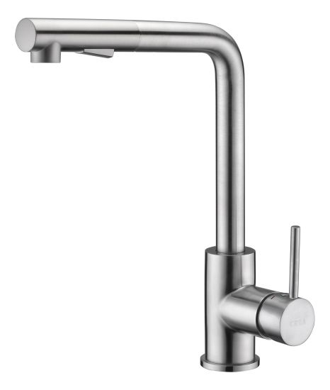 Pull out Kitchen Sink Faucet in Brushed Nickel, Kitchen Tap with Sprayer