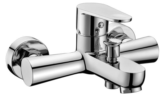 Brass Squaer Single Lever Wall-Mounted Bathroom Bathtub Faucet