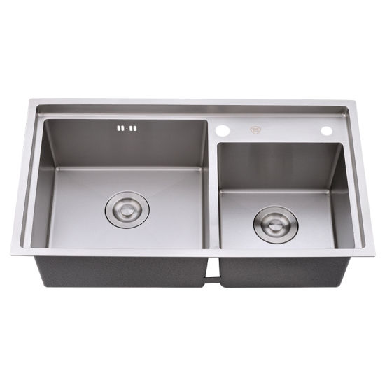 Nano PVD Handmade Stainless Steel 304 Double Bowl Kitchen Sink