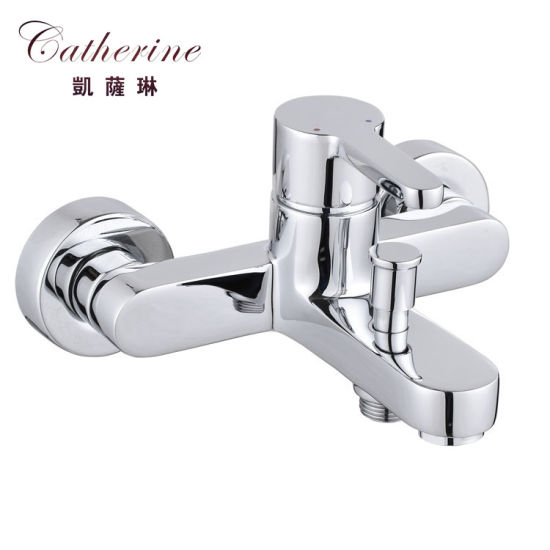 Contemporary Brass Single Lever Wall-Mounted Bathtub Faucet in Chrome (23805)