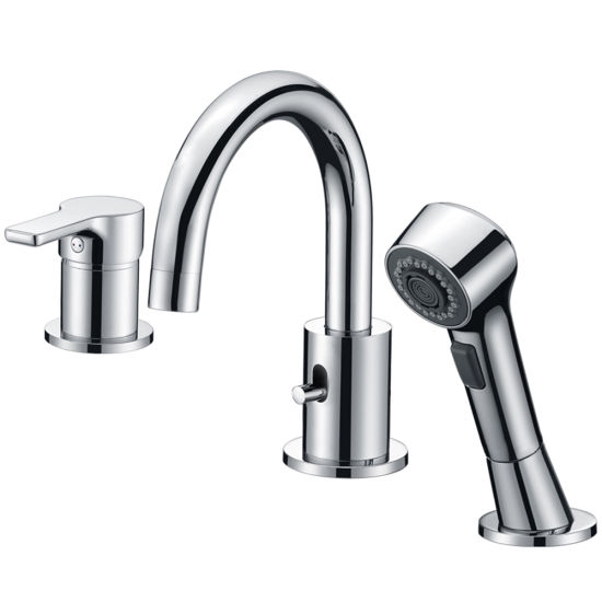 3 Hole Basin Washing Faucet with Pull out Hand Shower Tap