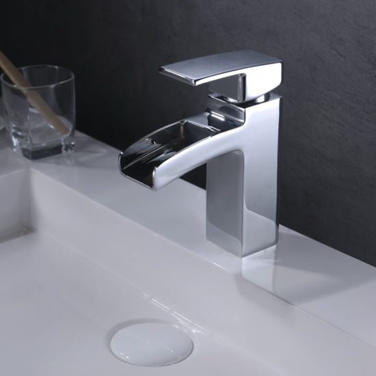 Single Hole Waterfall Faucet for Bathroom Sink